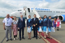 Олег Хорохордин встретил первый рейс «Победы» в аэропорту Горно-Алтайска
