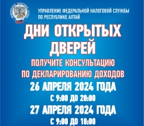 УФНС России по Республике Алтай проводит Дни открытых дверей по декларированию доходов